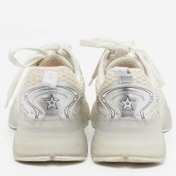 Pre Owned Dior Vibe Size 37 Tricolor Foil Leather and Rubber Lace Up Sneakers