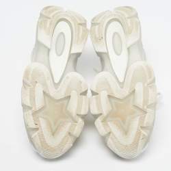 Pre Owned Dior Vibe Size 37 Tricolor Foil Leather and Rubber Lace Up Sneakers