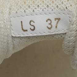 Pre Owned Dior Vibe Size 37 Tricolor Foil Leather and Rubber Lace Up Sneakers