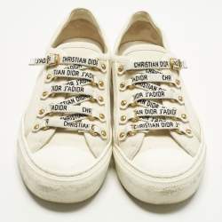 Pre Owned حذاء رياضي ديور ووك ن ديور قماش كريمي منخفض مقاس 36