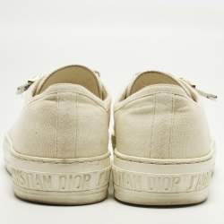 Pre Owned حذاء رياضي ديور ووك ن ديور قماش كريمي منخفض مقاس 36