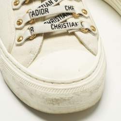 Pre Owned حذاء رياضي ديور ووك ن ديور قماش كريمي منخفض مقاس 36