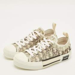 Pre Owned حذاء رياضي ديور والكن ديور دانتيل بطبقة من الصوف وأقمشة زرقاء بحرية مقاس 37