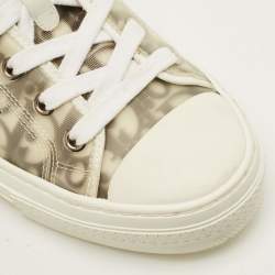 Pre Owned حذاء رياضي ديور والكن ديور دانتيل بطبقة من الصوف وأقمشة زرقاء بحرية مقاس 37