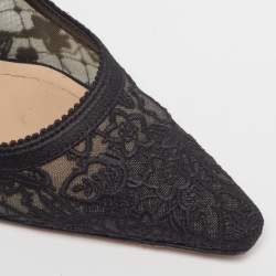مملوكة مسبقًا Dior J'Adior Size 37.5 Black Mesh and Net Slingback Pumps