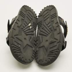 Pre Owned Dior Dioract Size 39.5 Black Leather Slingback Sandals