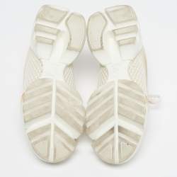 مملوكة مسبقًا Dior D-Connect Size 38 White/Gold Fabric and PVC Low Top Sneakers