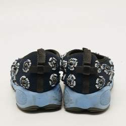 Pre Owned حذاء رياضي ديور فيوجين قماش أزرق شبكة مزخرف مقاس 38