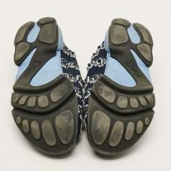 Pre Owned حذاء رياضي ديور فيوجين قماش أزرق شبكة مزخرف مقاس 38