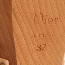 مملوكة مسبقًا Dior Size 37 Beige Leather Wooden Platform Clogs