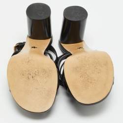 Pre Owned Dior D-dior Size 38.5 Black Leather Ankle Strap Sandals