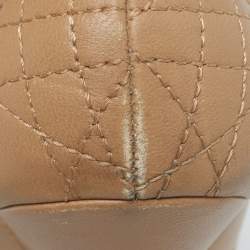 Pre Owned Dior Lovely Size 37.5 Beige Leather Peep Toe Pumps