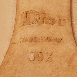 Pre Owned Dior Cherie Size 39.5 Metallic Gold Fabric Pointed Toe Pumps