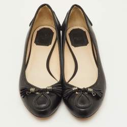 Pre Owned Dior Tassel Size 38.5 Black Leather Ballet Flats