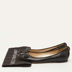 Pre Owned Dior Tassel Size 38.5 Black Leather Ballet Flats
