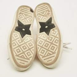 Pre Owned حذاء رياضي ديور قماش مطرز أزرق بحري/أبيض مشي ديور منخفض من الأمام مقاس 37.5