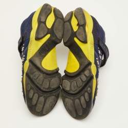 Pre Owned Dior Fusion Size 39.5 Navy Blue Neoprene and Rubber Crystal Embellished Slip On Sneakers