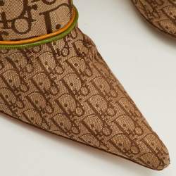 Pre Owned Dior Rasta Size 38.5 Beige/Brown Diorissimo Canvas Web Detail Knee Length Boots