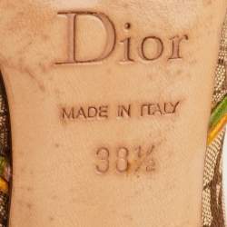 Pre Owned Dior Rasta Size 38.5 Beige/Brown Diorissimo Canvas Web Detail Knee Length Boots
