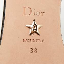 Pre Owned Dior C'est Dior Size 38 Black Patent Leather Slide Sandals