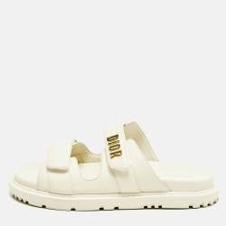 مملوكة مسبقًا صندل ديور حزام كاحل جلد بيج مقاس 39