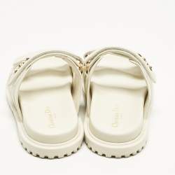 مملوكة مسبقًا صندل ديور حزام كاحل جلد بيج مقاس 39