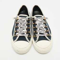 مملوكة مسبقًا حذاء رياضي ديور قماش أزرق بحري Walk'n'Dior عنق منخفض مقاس 38