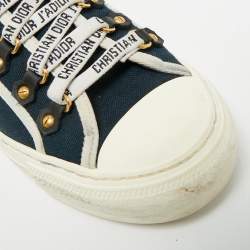 مملوكة مسبقًا حذاء رياضي ديور قماش أزرق بحري Walk'n'Dior عنق منخفض مقاس 38