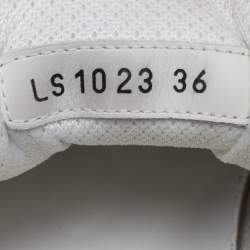 Pre Owned Dior C'est Dior Size 36 Beige Mesh and Suede Fringe Lace Up Sneakers