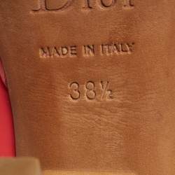 Pre Owned Dior Miss Dior Size 38.5 Red Patent Leather Peep Toe Pumps