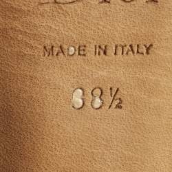 Pre Owned حذاء كعب عالي ديور ميس ديور جلد برنيق بيج مقدمة مفتوحة مع منصة مقاس 38.5