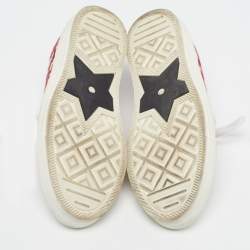 Pre Owned Dior Walk'n'Dior Size 38.5 Red Oblique  Canvas Low Top Sneakers