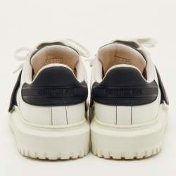 Pre Owned Dior ID Size 39.5 White/Navy Blue Leather and Rubber Lace Up Sneakers