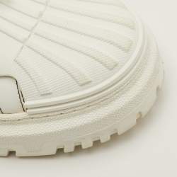 Pre Owned Dior ID Size 39.5 White/Navy Blue Leather and Rubber Lace Up Sneakers