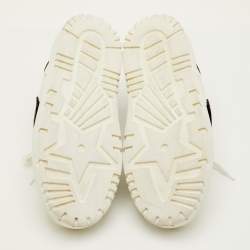 Pre Owned Dior ID Size 39.5 White/Navy Blue Leather and Rubber Lace Up Sneakers