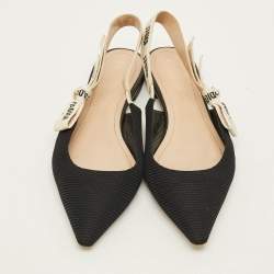 Pre Owned حذاء فلات ديور جي أديوغ سليغباك قماش تقني أسود مقاس 38