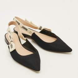 Pre Owned حذاء فلات ديور جي أديوغ سليغباك قماش تقني أسود مقاس 38