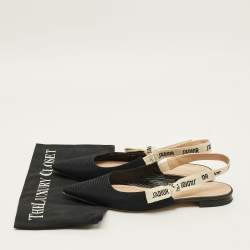 Pre Owned حذاء فلات ديور جي أديوغ سليغباك قماش تقني أسود مقاس 38