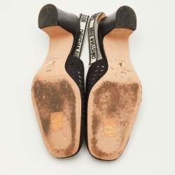 Pre Owned Dior D-moi Size 40.5 Black Cannage Fabric J'adior Slingback Pumps