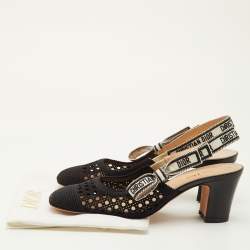 Pre Owned Dior D-moi Size 40.5 Black Cannage Fabric J'adior Slingback Pumps