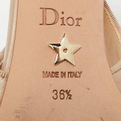 Pre Owned Dior J'Adior Size 36.5 Beige Leather Slingback Flats