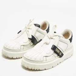 مملوكة مسبقًا حذاء رياضي ديور أيدي جلد أبيض عنق منخفض مقاس 38.5