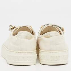 مملوكة مسبقًا Dior Walk'n'Dior Size 36.5 Cream Canvas Low Top Sneakers