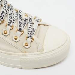 مملوكة مسبقًا Dior Walk'n'Dior Size 36.5 Cream Canvas Low Top Sneakers