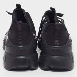 Pre Owned Dior D-Connect Size 38 Black Neoprene and PVC Low Top Sneakers