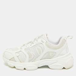 Pre Owned Dior Chrono Size 37.5 White Mesh Low Top Sneakers