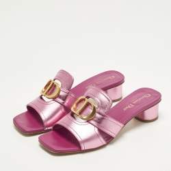 مملوكة مسبقًا صندل سلايد ديور جلد بورغندي مونتين 30 مقاس 41