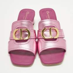 مملوكة مسبقًا صندل سلايد ديور جلد بورغندي مونتين 30 مقاس 41