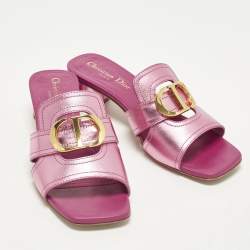 مملوكة مسبقًا صندل سلايد ديور جلد بورغندي مونتين 30 مقاس 41