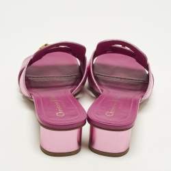 مملوكة مسبقًا صندل سلايد ديور جلد بورغندي مونتين 30 مقاس 41